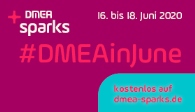 Titelbild: DMEA sparks Programm - Ihre Fragen - Super Pitch - Supporter werden - Meet and Match