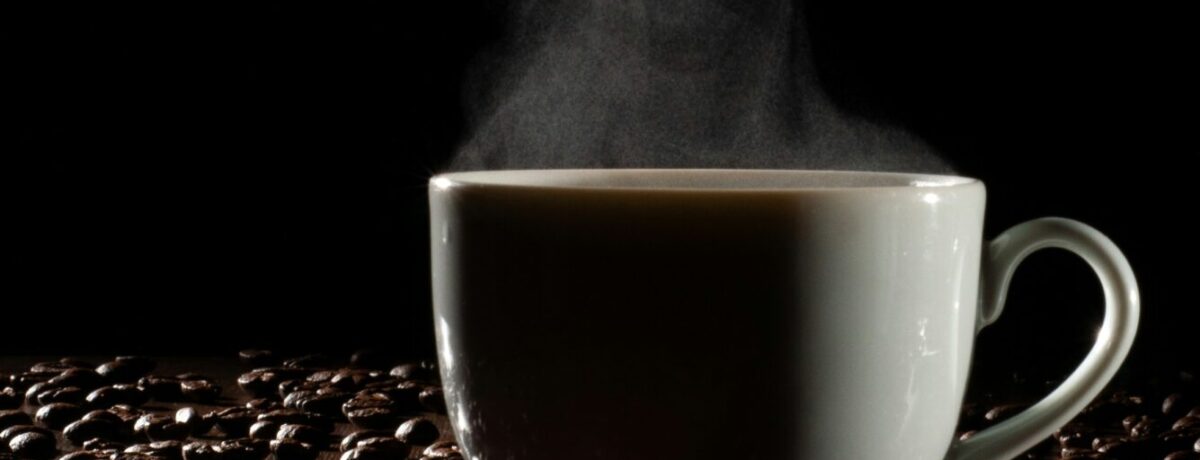 steaming hot coffiee
